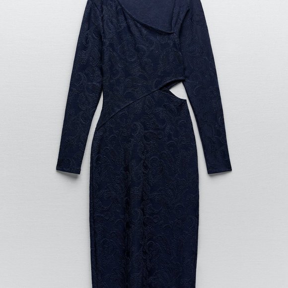 COPY - ZARA | Cut Out Jacquard Dress - Picture 7 of 8